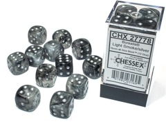 CHX 27778 Borealis Light Smoke/Silver 12d6 dice set